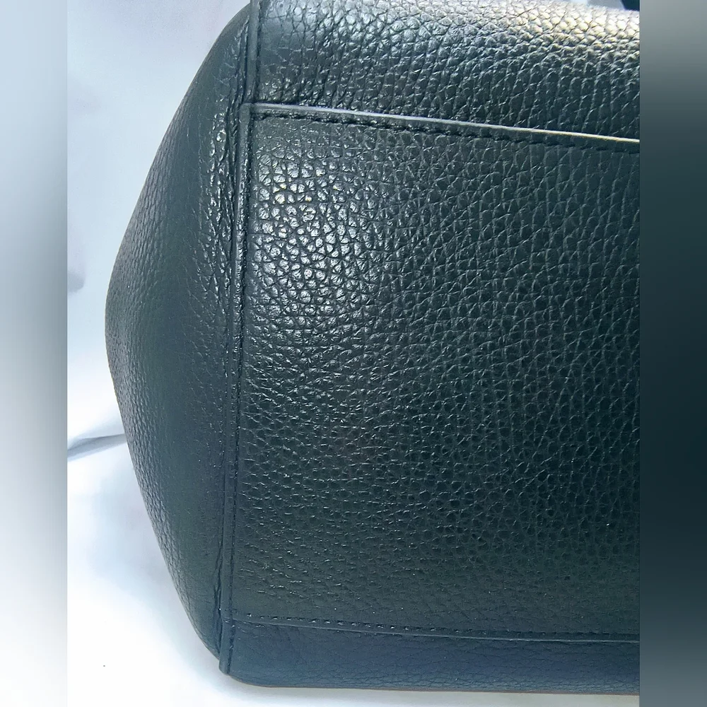 FURLA Black Leather Women's Tote / Top Handle Satchel with Gold-toned Hardware